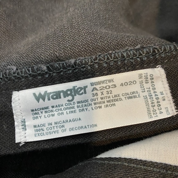 Wrangler Cowboy Cut 13MWZ Jeans Mens Size 36x32 Black Straight Denim Western New - Picture 5 of 12